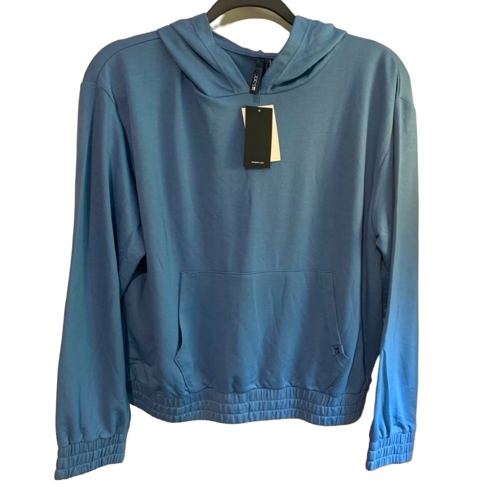 Joe's Jeans Hooded lightweight sweatshirt in Light Indigo Sz. Large NWT